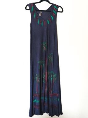 India Boutique Palm Tree Painted Cover Up Dress